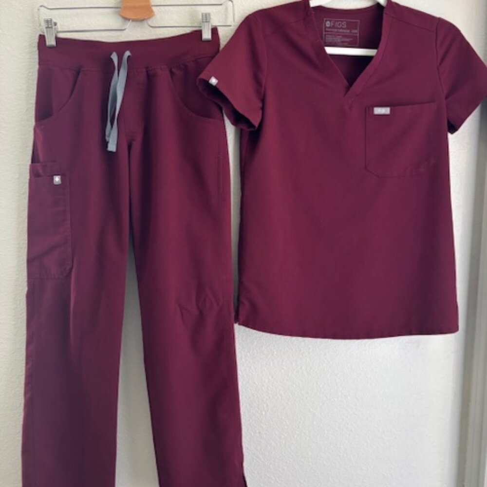 Figs Scrub Set Burgundy